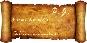 Pakos Január névjegykártya
